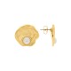 Brinco Ostra Dourado com Pérola 24mm