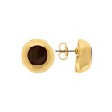 Brinco Ouro com Marrom 18mm