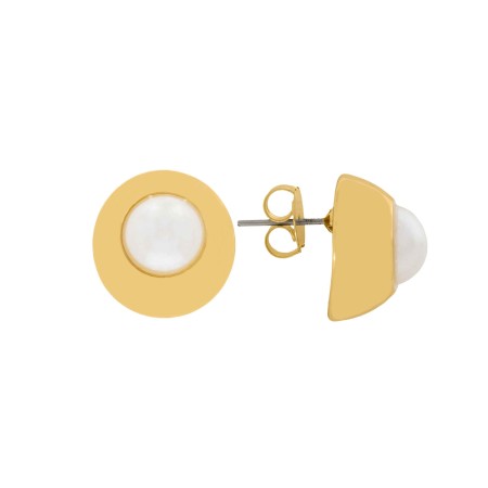 Brinco Ouro com Pérola 18mm