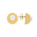Brinco Ouro com Pérola 18mm