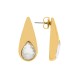 Brinco Dourado com Gota de Cristal 32mm