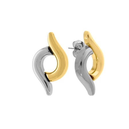 Brinco Duo Simétrico Ouro com Níquel 33mm