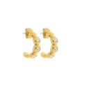 Brinco de Argola Preciosa Ouro com Strass 23mm