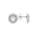 Brinco Glam Níquel com Rivoli Cristal 15mm