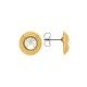 Brinco Glam Ouro com Rivoli Cristal 15mm