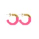 Brinco Ouro com Rosa Pink 24mm