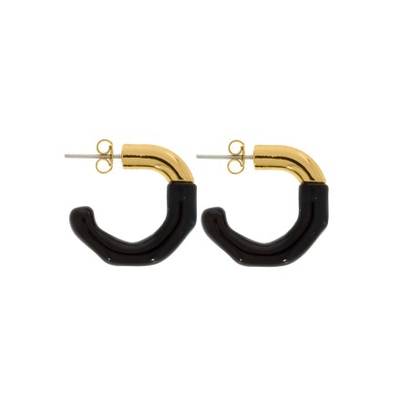Brinco Dourado com Preto 24mm