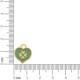 Pingente Coração Trevo da Sorte Ouro com Verde 17mm