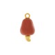 Pingente Caju Dourado com Laranja 27mm