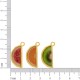 Conjunto de Pingentes Frutas Melância, Laranja e Kiwi Dourado