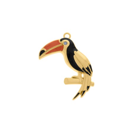 Pingente Tucano Dourado 49mm