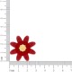 Brinco Floral Vermelho com Dourado 30mm