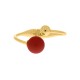Bracelete Dourado Esferas com Vermelho 65mm
