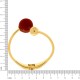 Bracelete Dourado Esferas com Vermelho 65mm