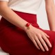 Bracelete Dourado Esferas com Vermelho 65mm