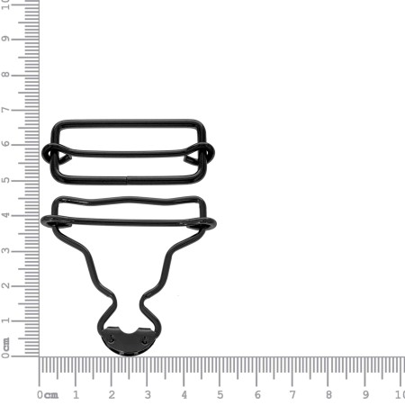 Fivela para Jardineira com Regulador Preto Fosco 40mm