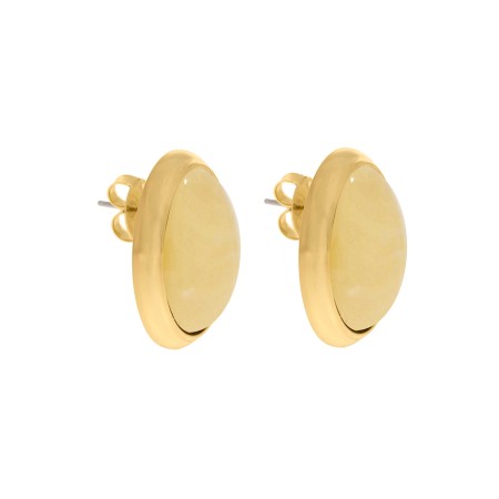 Brinco Ouro com Mesclado Bege 27mm