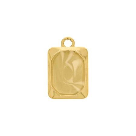 Pingente Boas Energias Ouro com Pedra Bege 21mm