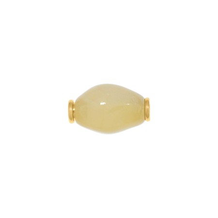 Passador Orgânico Acrílico Mescla Bege com Ouro 36mm