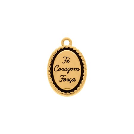 Pingente Medalha São Judas Tadeu Dourado 23mm