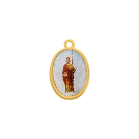 Pingente Medalha São Judas Tadeu Dourado 23mm