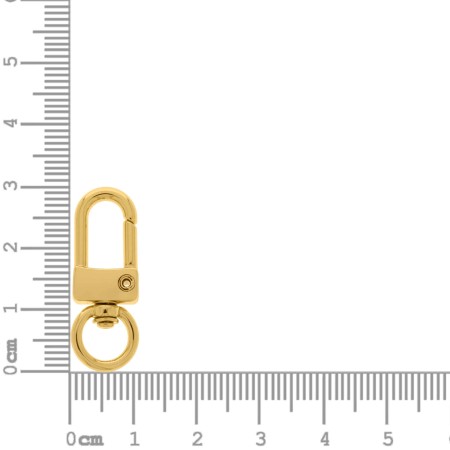 Mosquetão com argola Giratória Ouro 30mm