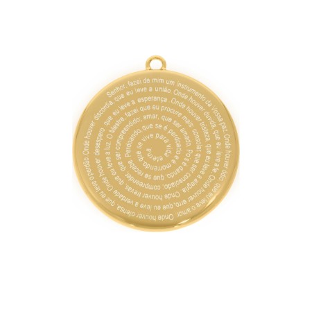 Pingente Oração São Francisco de Assis Ouro 41mm