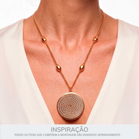 Pingente Oração São Francisco de Assis Ouro 41mm