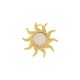Pingente Sol Dourado com Pedra Mesclada Bege 44mm