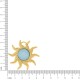 Pingente Sol Dourado com Pedra Mesclada Azul 44mm