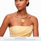Pingente Medalha Oval Ouro com Mescla Bege 52mm