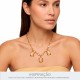 Pingente Boas Energias Ouro com Pedra Bege 21mm