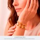 Pingente Boas Energias Ouro com Pedra Bege 21mm
