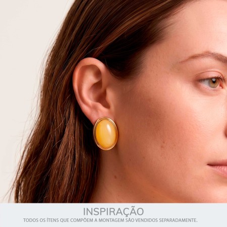 Brinco Ouro com Mesclado Bege 27mm