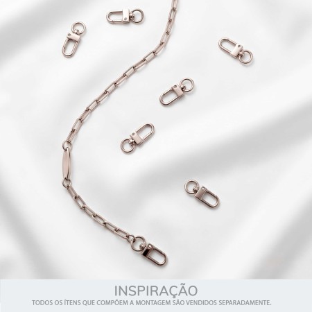 Mosquetão com argola Giratória Níquel 30mm