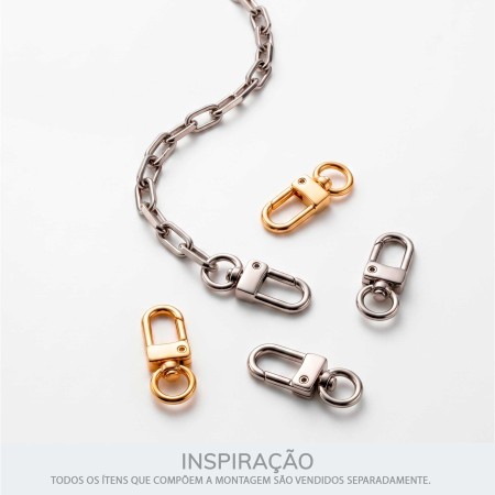 Mosquetão com argola Giratória Ouro 30mm