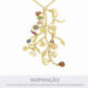 Pingente Anjinho Ouro com Strass 16mm