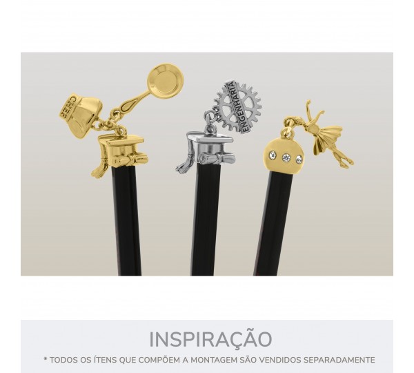 Pingente Bailarina Ouro 26mm