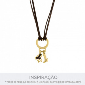 Pingente Cavalo Ouro com Preta 22mm