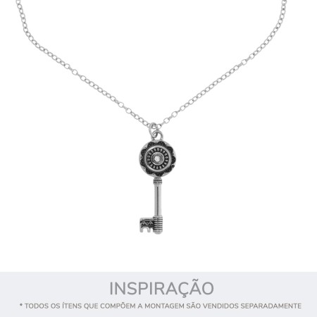 Pingente Chave Prateada 39mm
