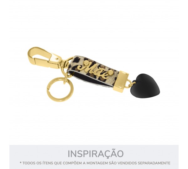 Pingente Coração Preto 32mm