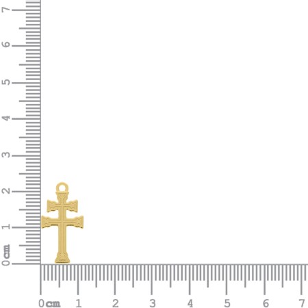 Pingente Ouro Cruz Missioneira 22,5mm
