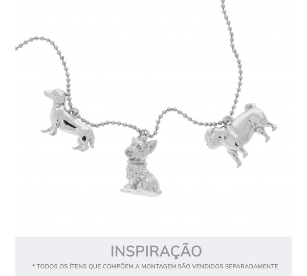 Pingente Cachorro Deutschland Níquel 24mm