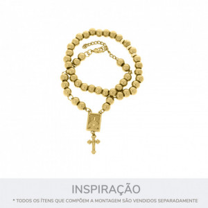 Entremeio Terço Sagrado Coração de Jesus Ouro 22mm