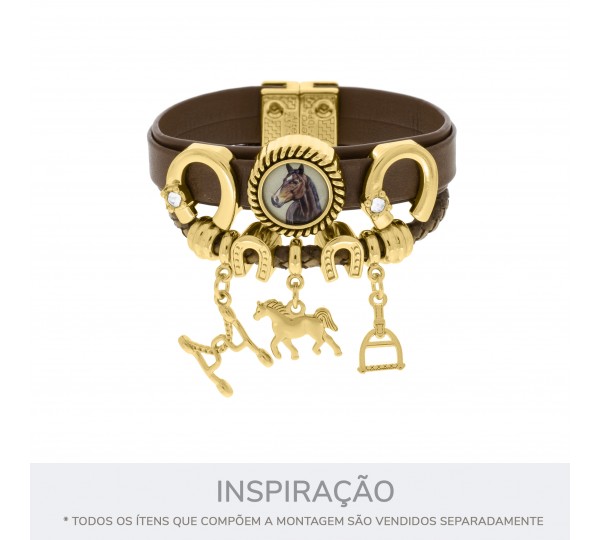Pingente Estribo Ouro 19mm