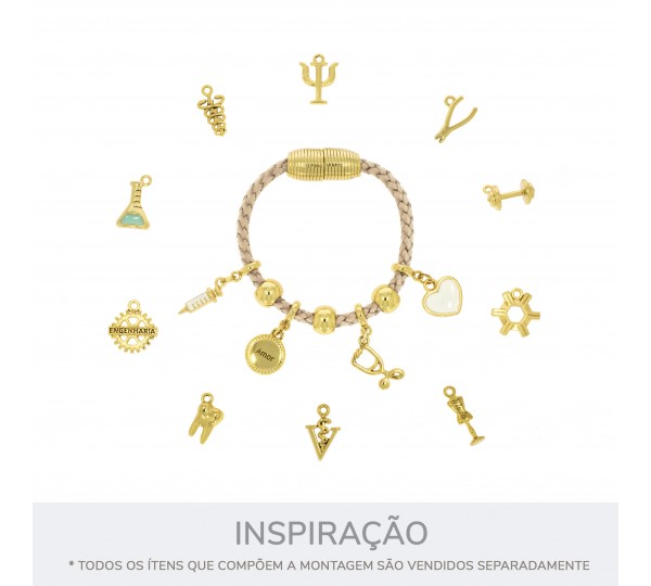 Pingente Fisioterapia Ouro 19mm