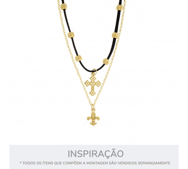 Pingente Flor-de-Lis Ouro 19mm