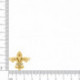 Pingente Flor-de-Lis Ouro com Strass 28mm