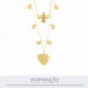 Pingente Flor-de-Lis Ouro com Strass 28mm