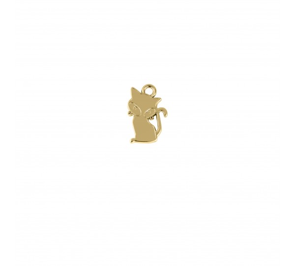 Pingente Gato Ouro 19mm